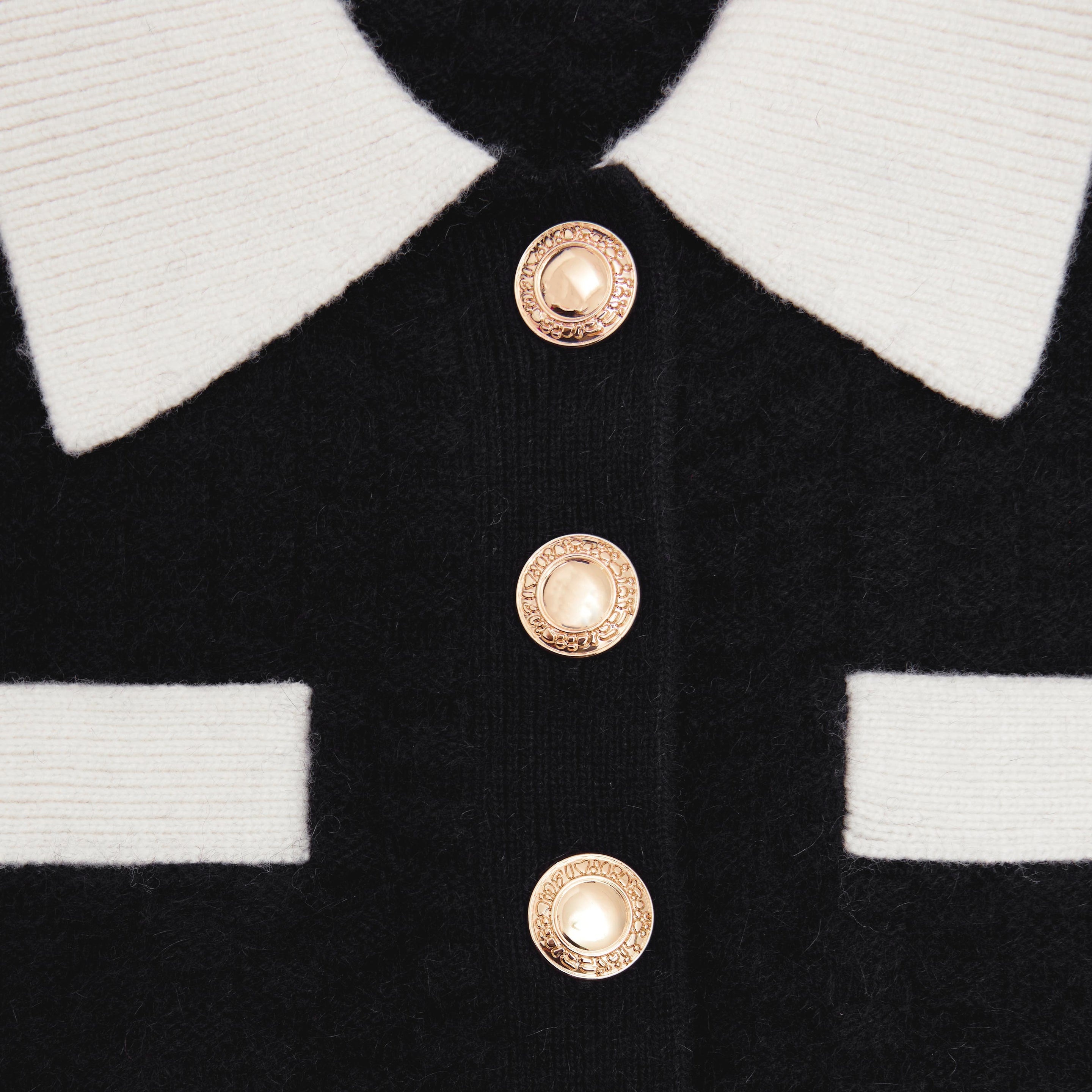 Black Textured Cardigan - 5