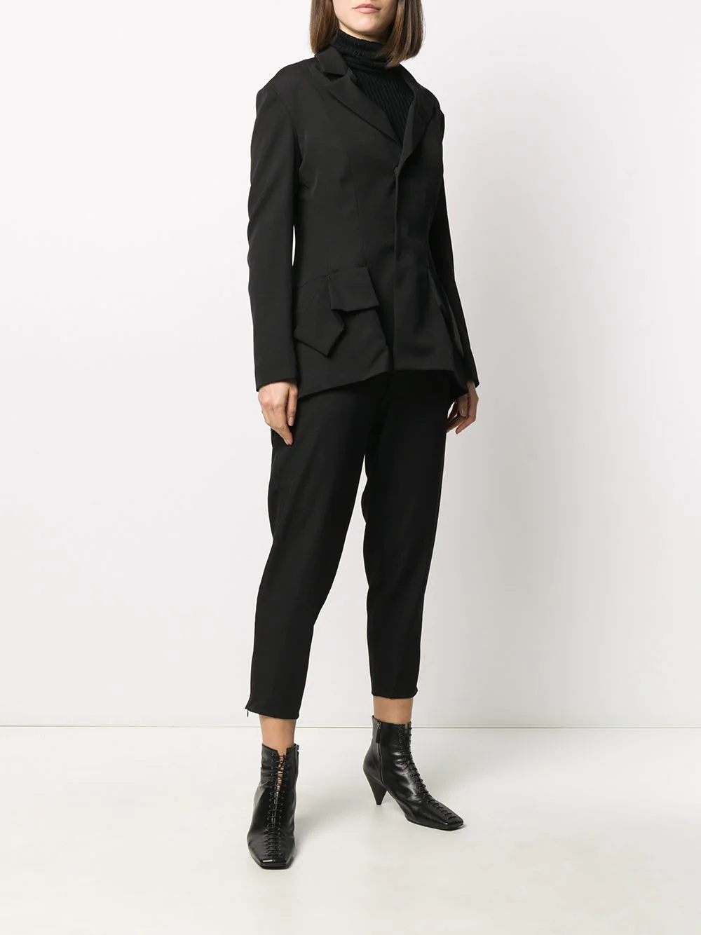 asymmetric draped blazer - 3