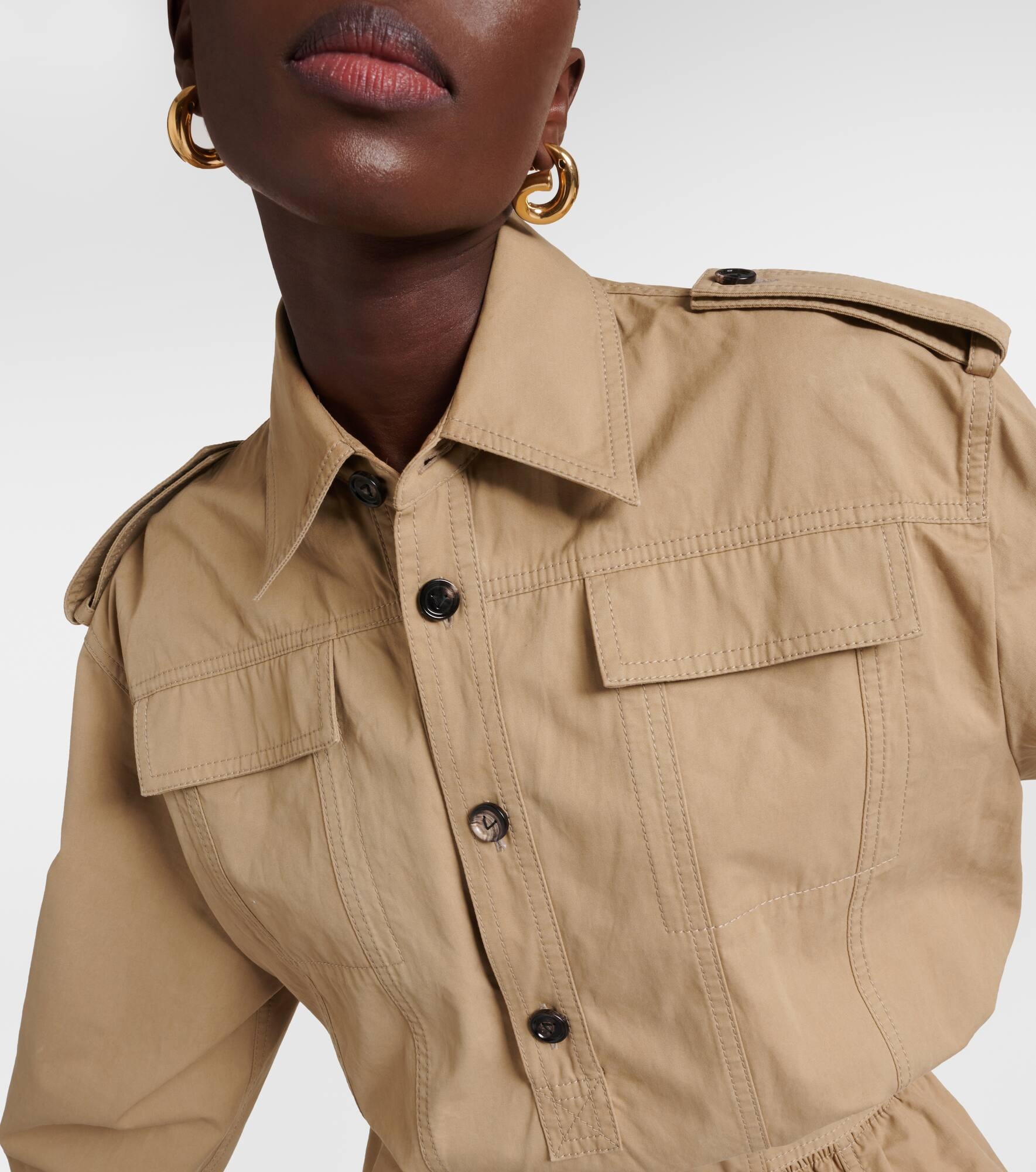 Cotton twill shirt dress - 4
