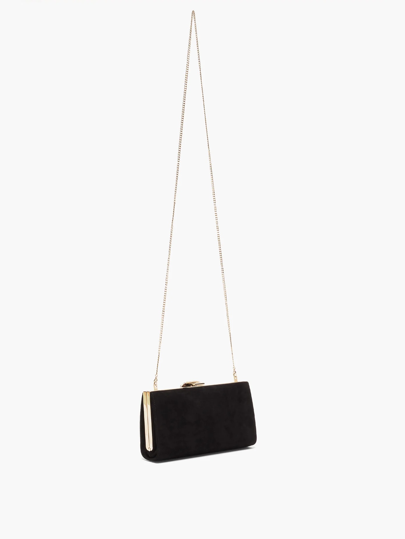 Leonis crystal-embellished suede shoulder bag - 4