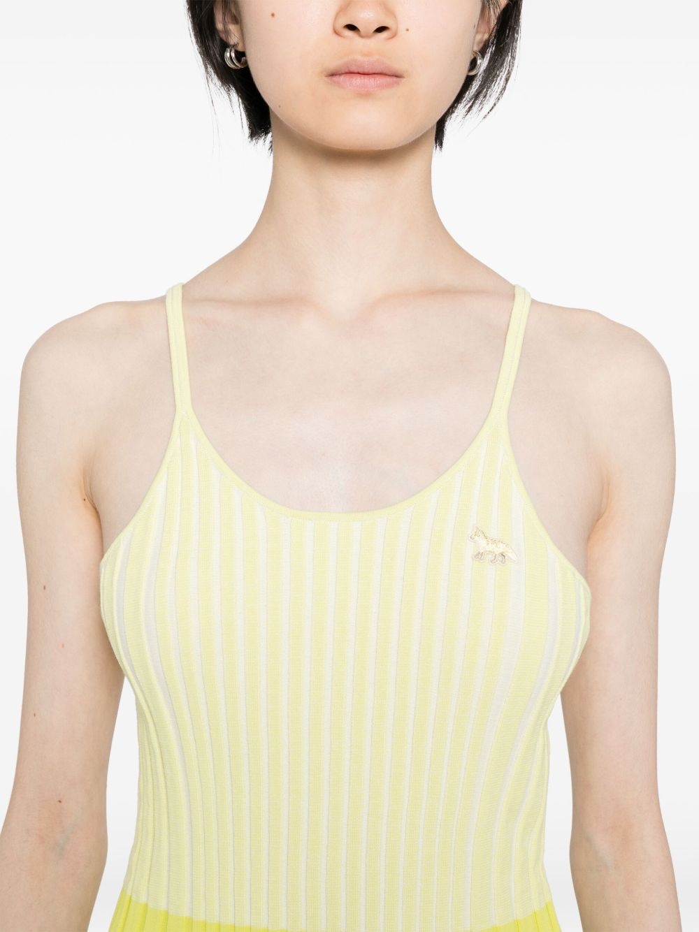 baby fox-patch ribbed tank top - 5
