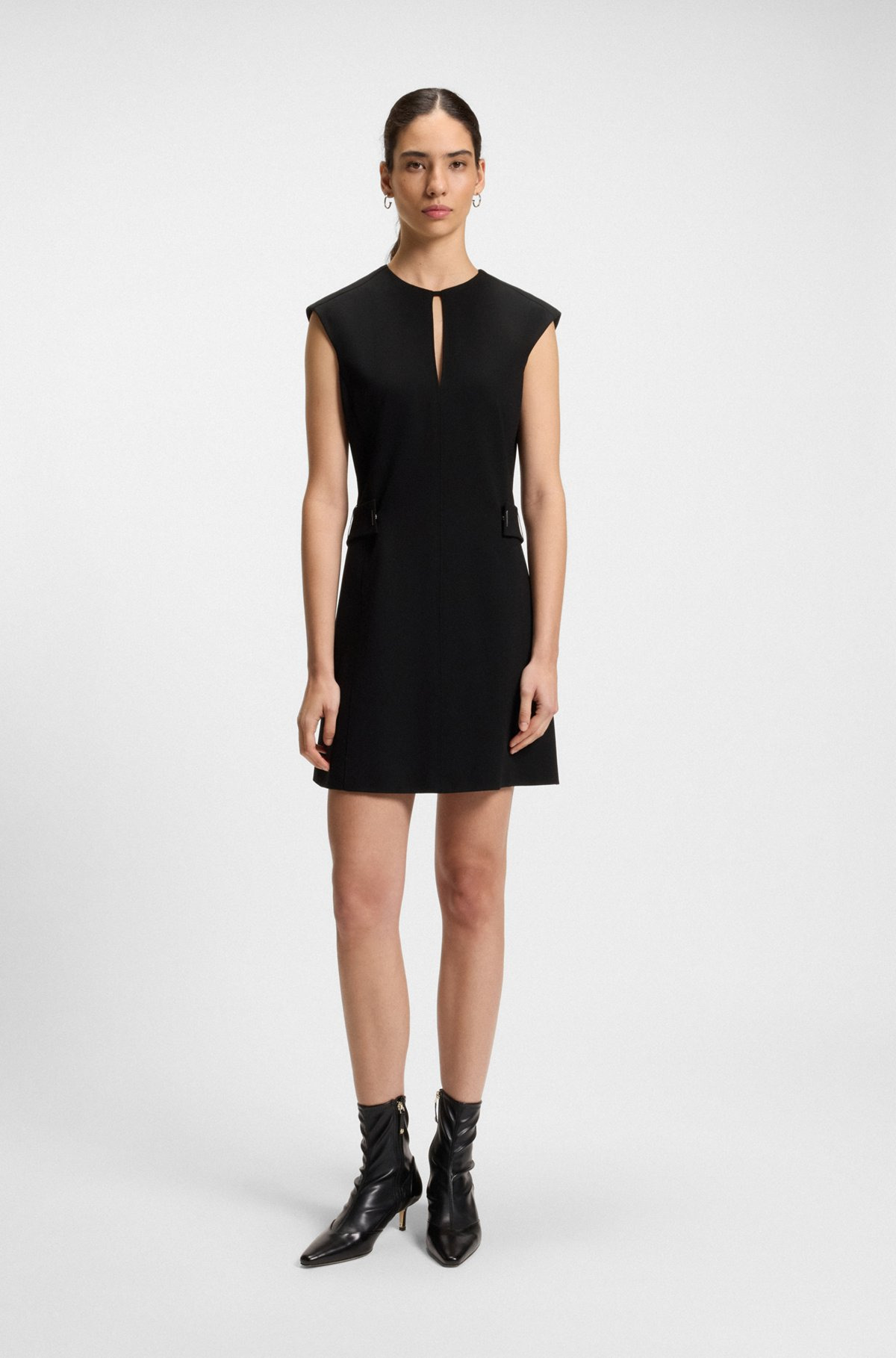 SHIFT DRESS WITH BELT DETAIL - 3