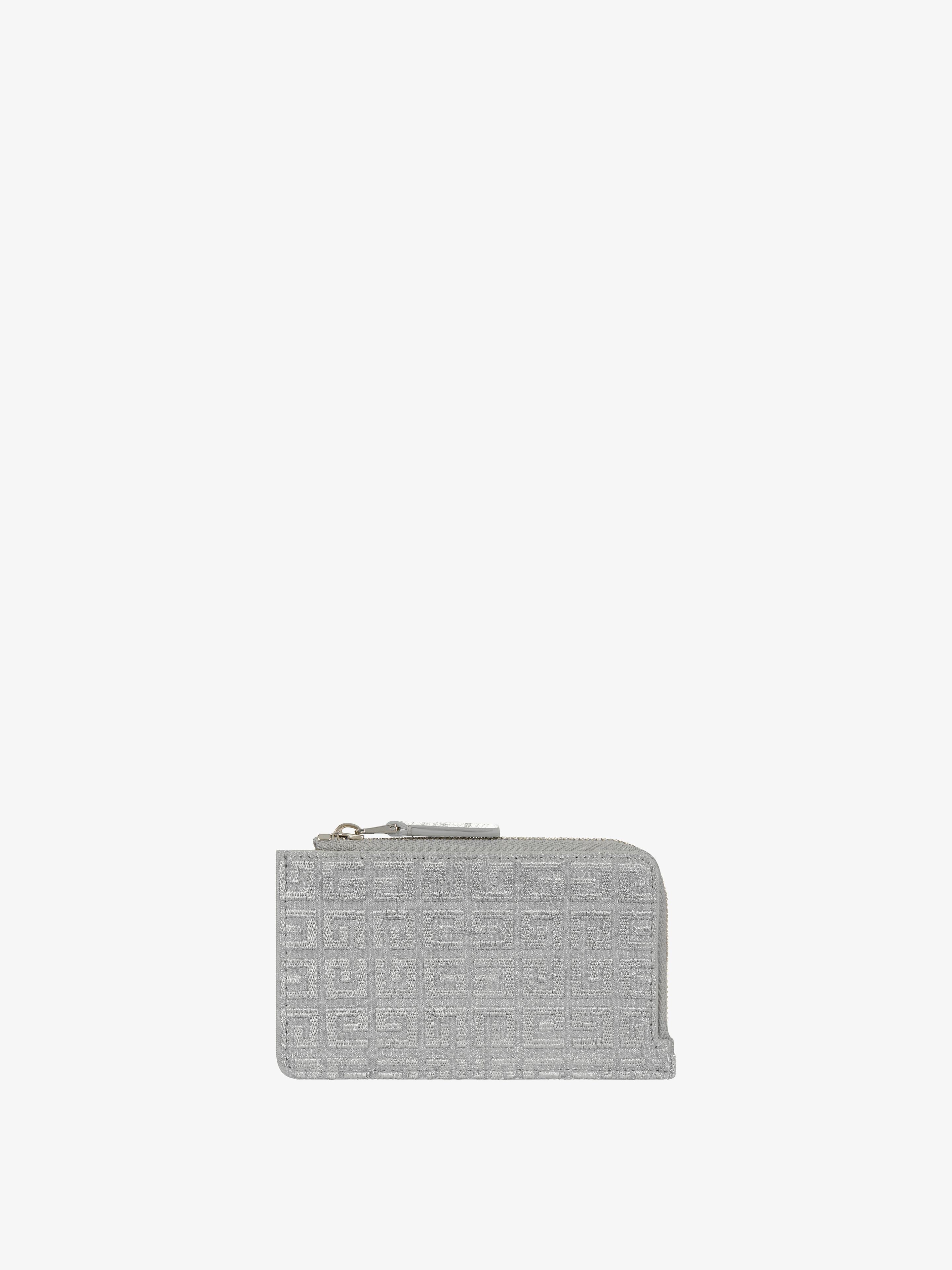 GIV CUT ZIPPED CARD HOLDER IN 4G EMBROIDERED CANVAS - 1