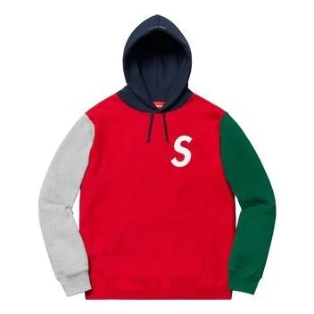 Supreme SS19 S Colorblocked Hooded Sweatshirt Red S SUP-SS19-307 - 1