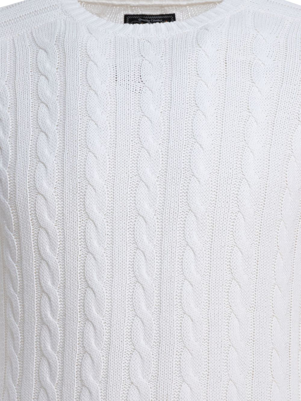 cable-knit crew-neck sweater - 3