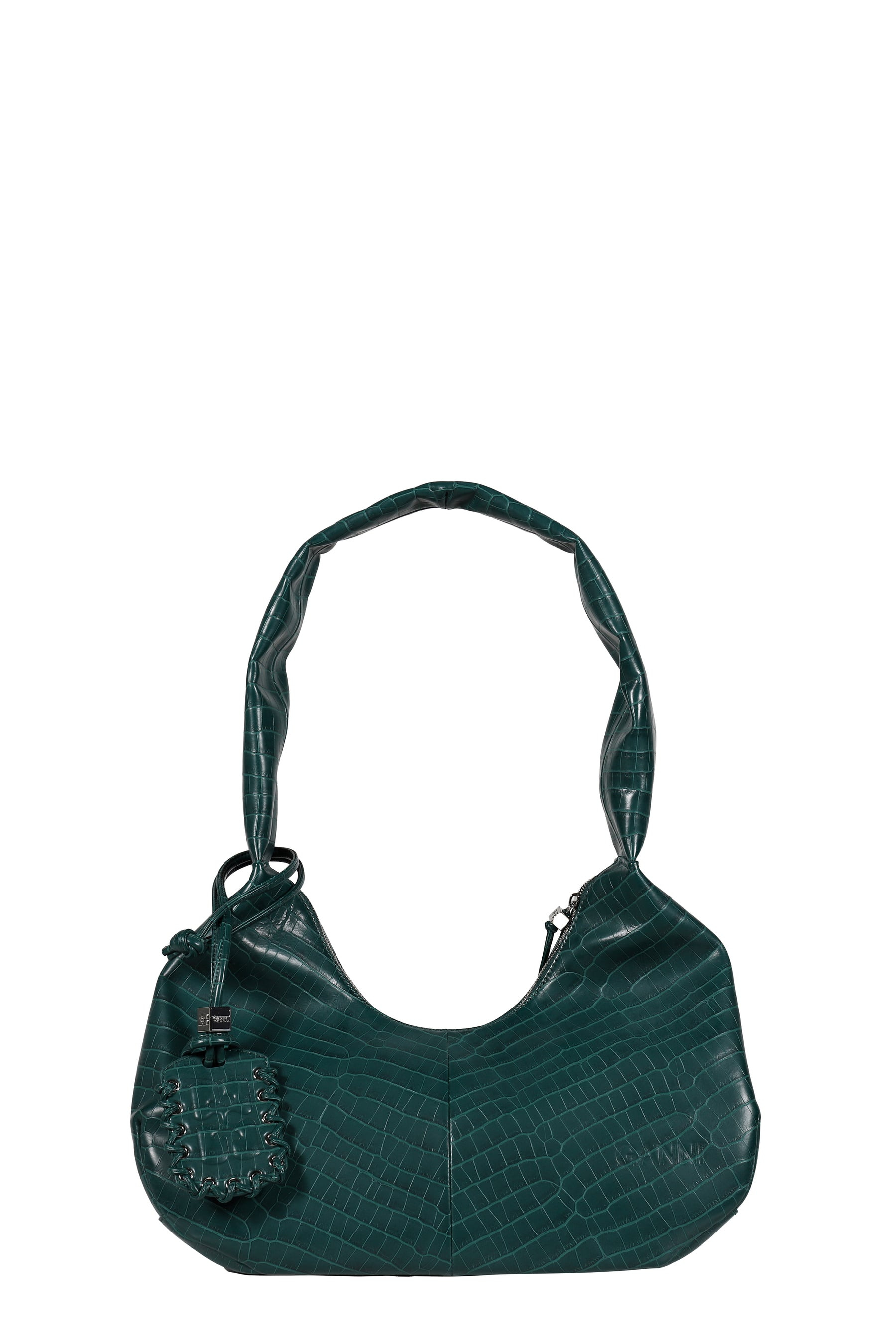 GANNI BOU BAG HOBO MEDIUM CROCO / PINENEEDLE - 4