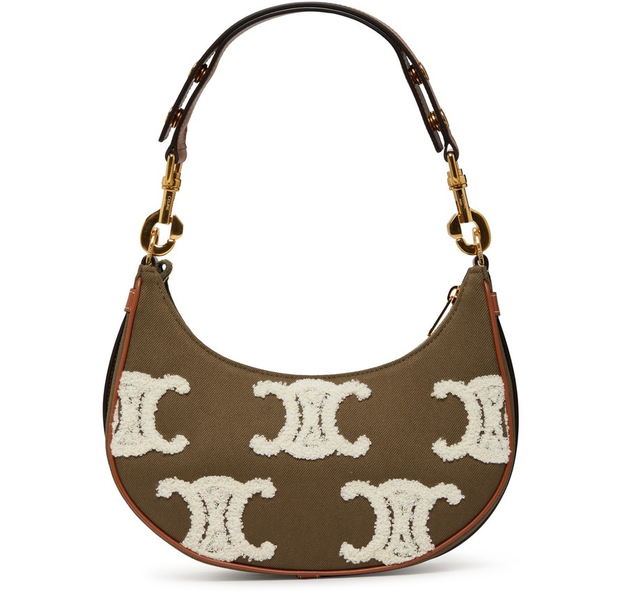 Medium Ava Strap Bag in Gabardine with Triomphe Bouclette - 3