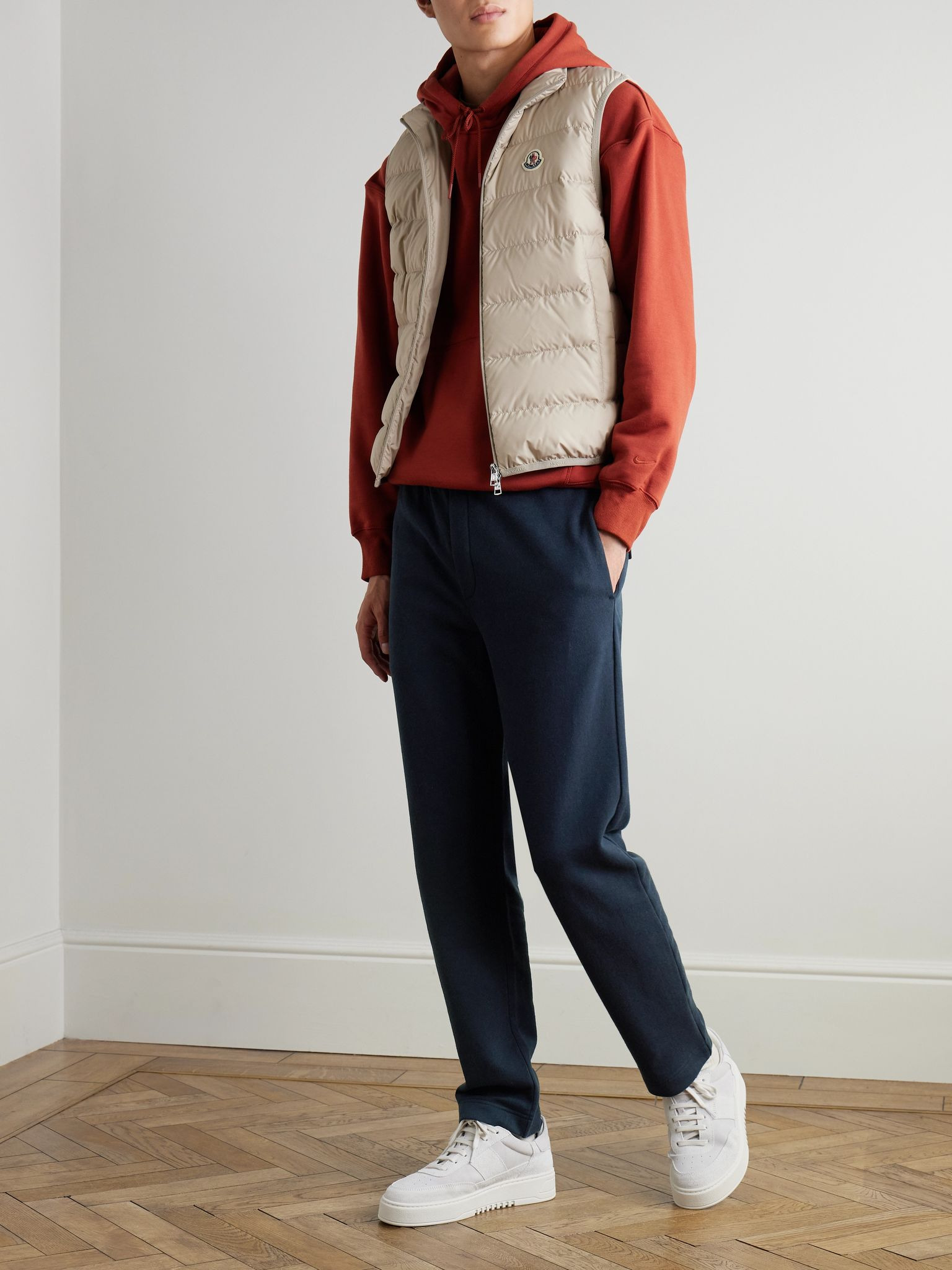Straight-Leg Cotton and Cashmere-Blend Jersey Sweatpants Navy - 2