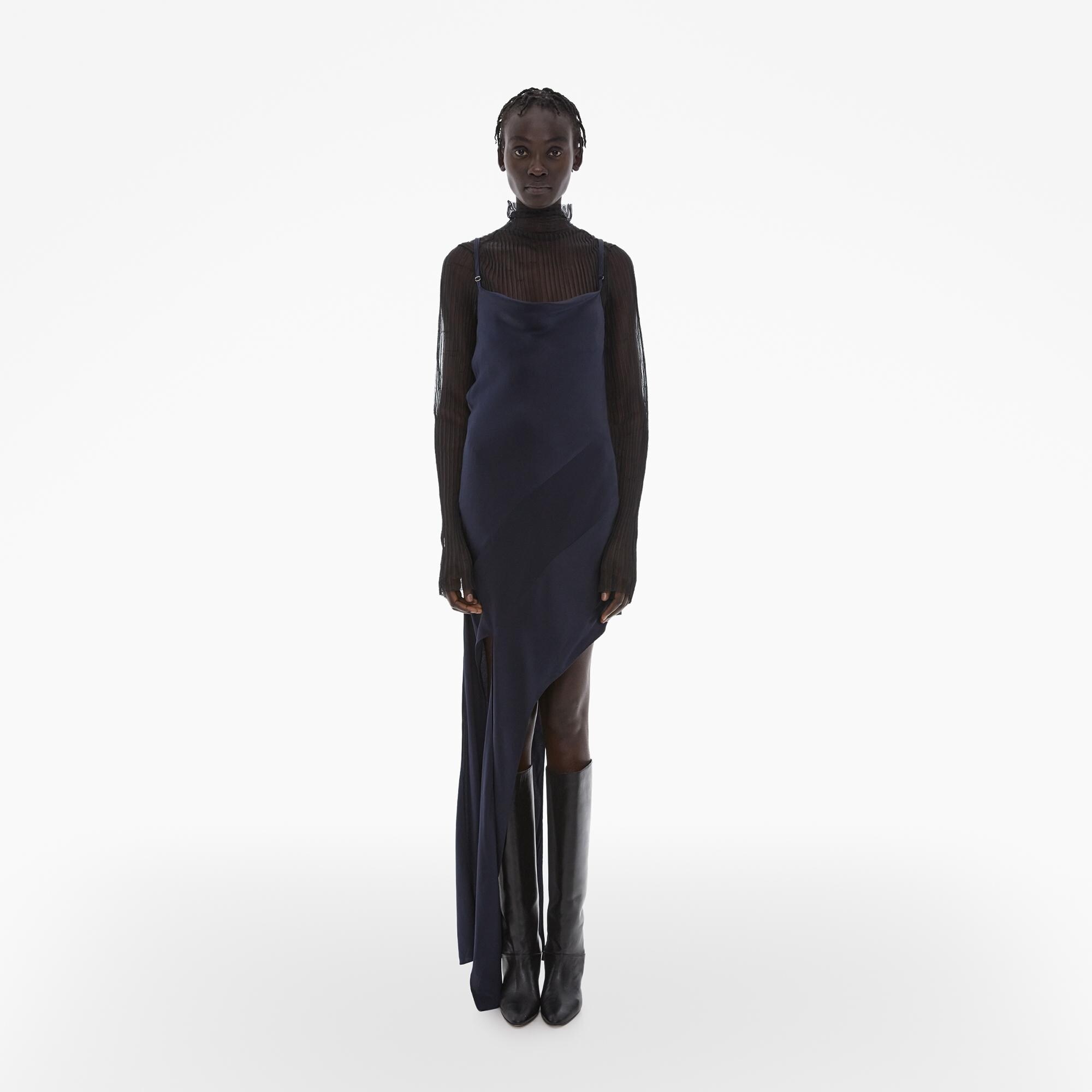 STRETCH SILK SLASH DRESS - 2