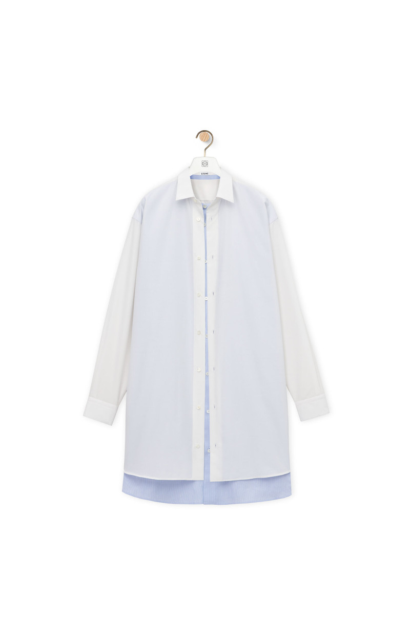 Double layer shirt dress in cotton and silk - 1