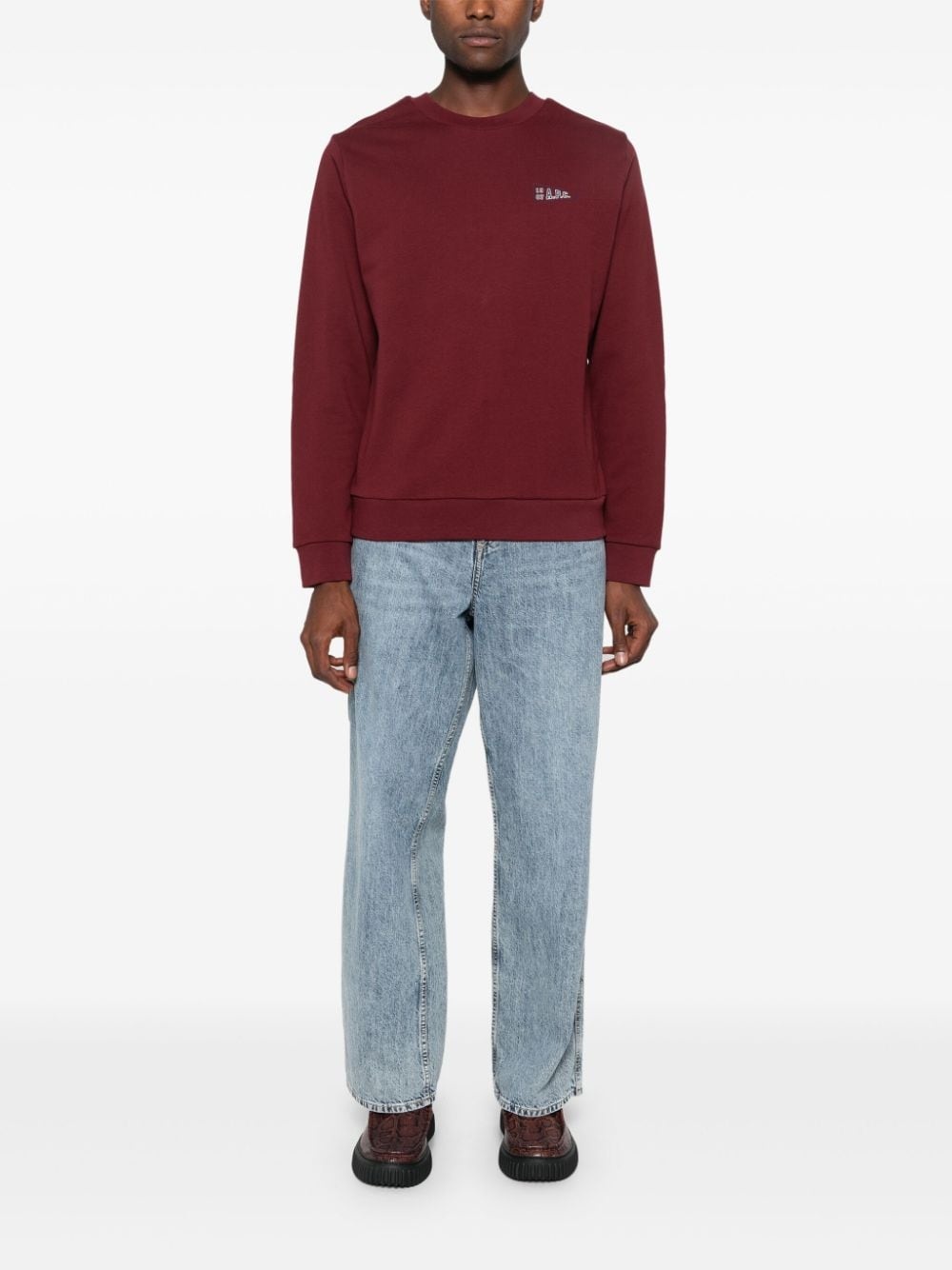 embroidered logo cotton jumper - 2