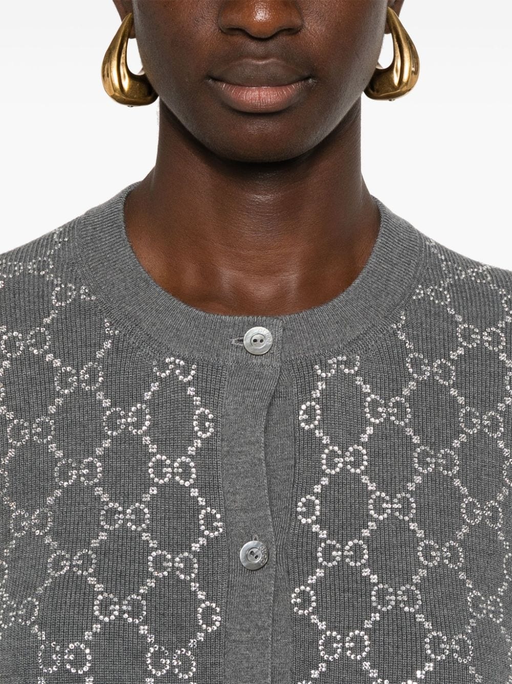 GG crystal-embellished cardigan - 5