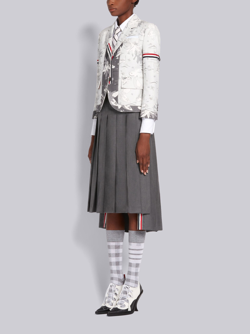 Black and White Pebbled Calfskin Ghillie Brogue Curved High Heel 5