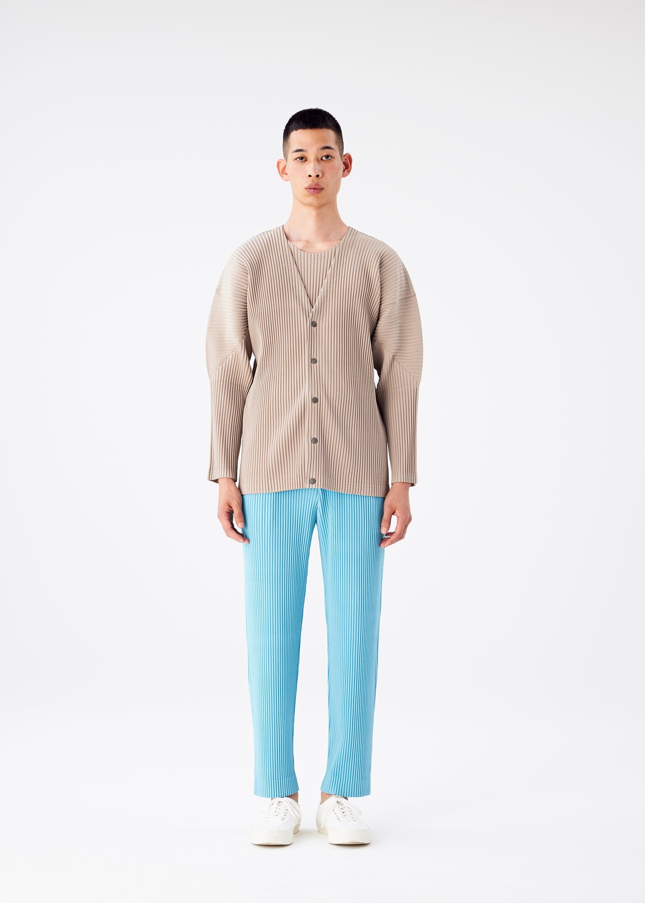 COLOR PLEATS CARDIGAN - 2