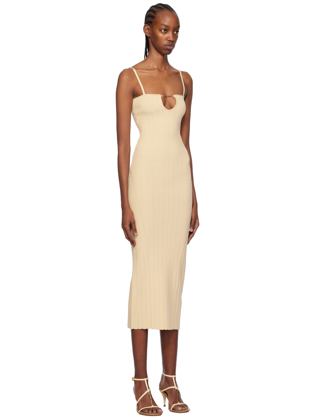Beige Les Classiques 'La robe Sierra bretelles' Midi Dress - 2