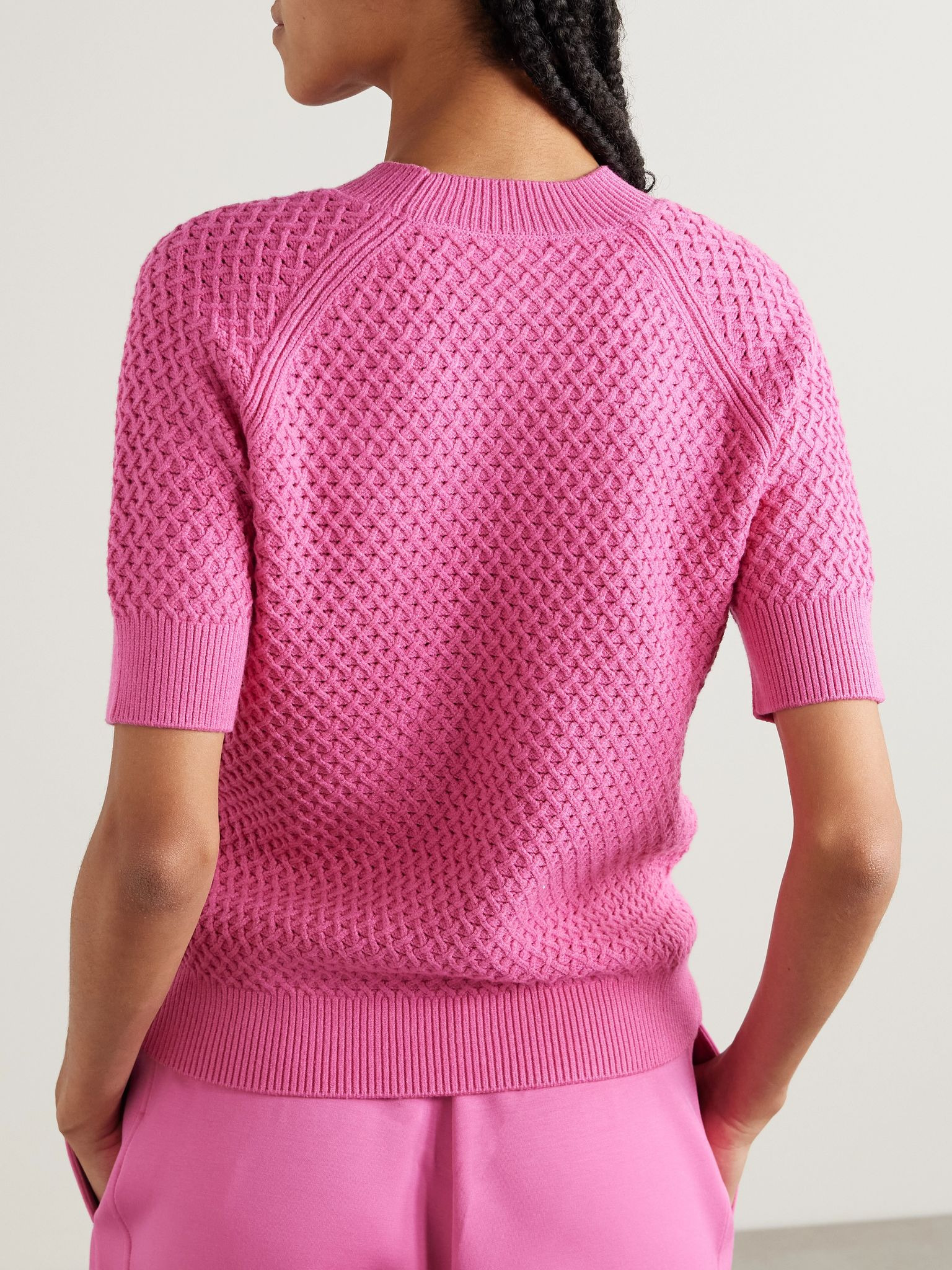 Lucy waffle-knit sweater Bright pink - 3