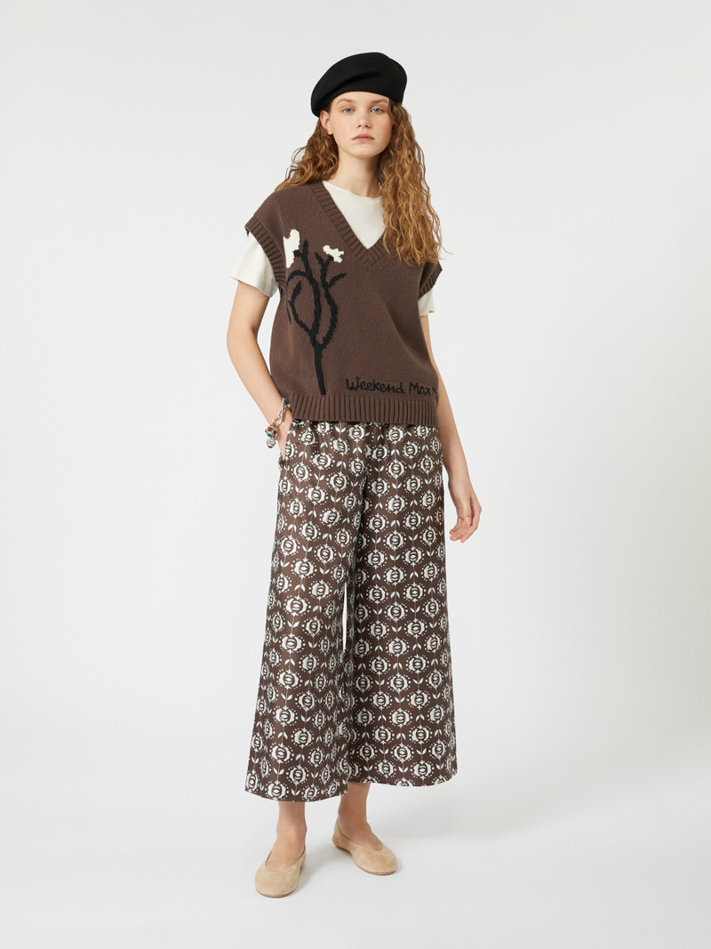 WEEKEND Max Mara CRUSCA Inlaid cotton-blend gilet outlook