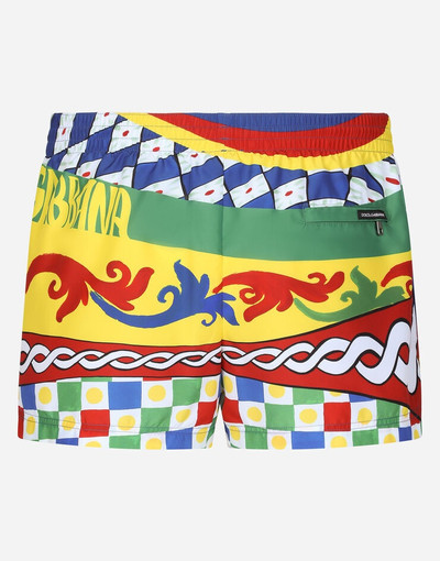 Dolce & Gabbana Short swim trunks with Carretto print outlook