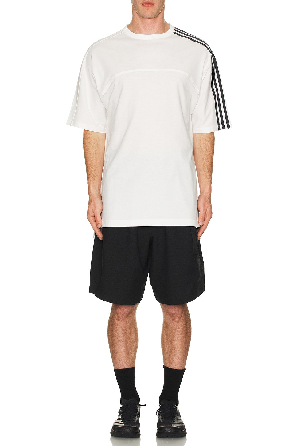 3 Stripe Tee in White - 5
