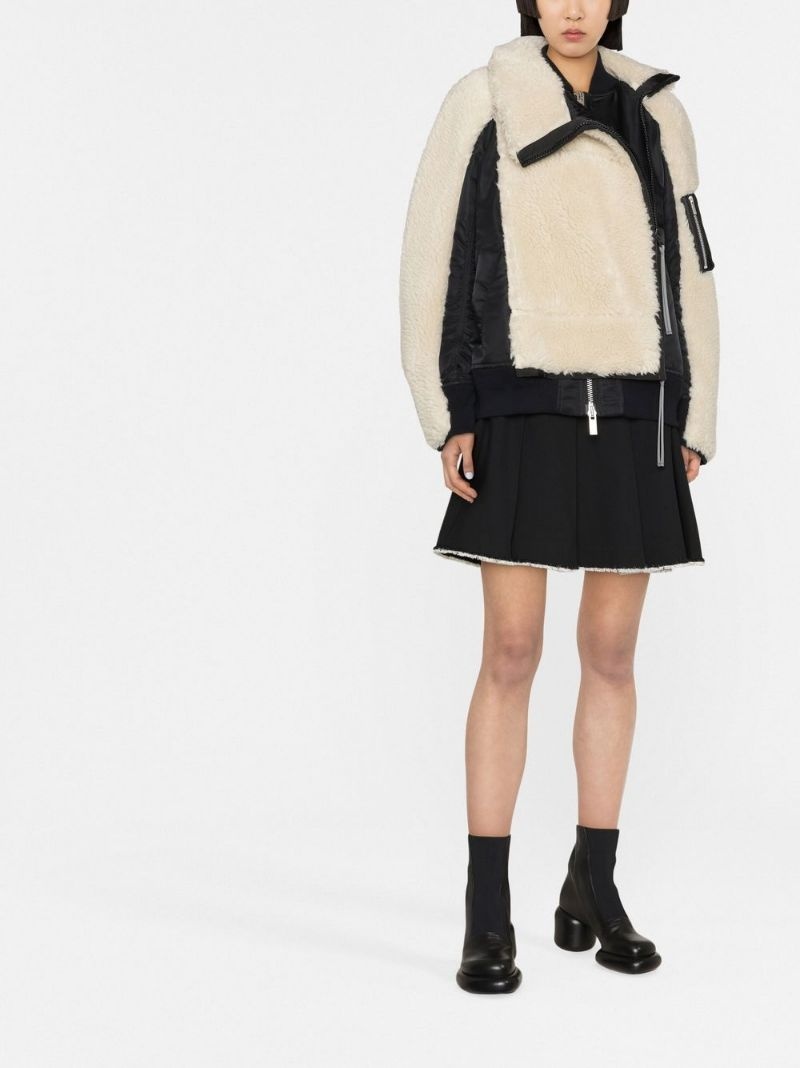 hybrid faux shearling bomber jacket - 2