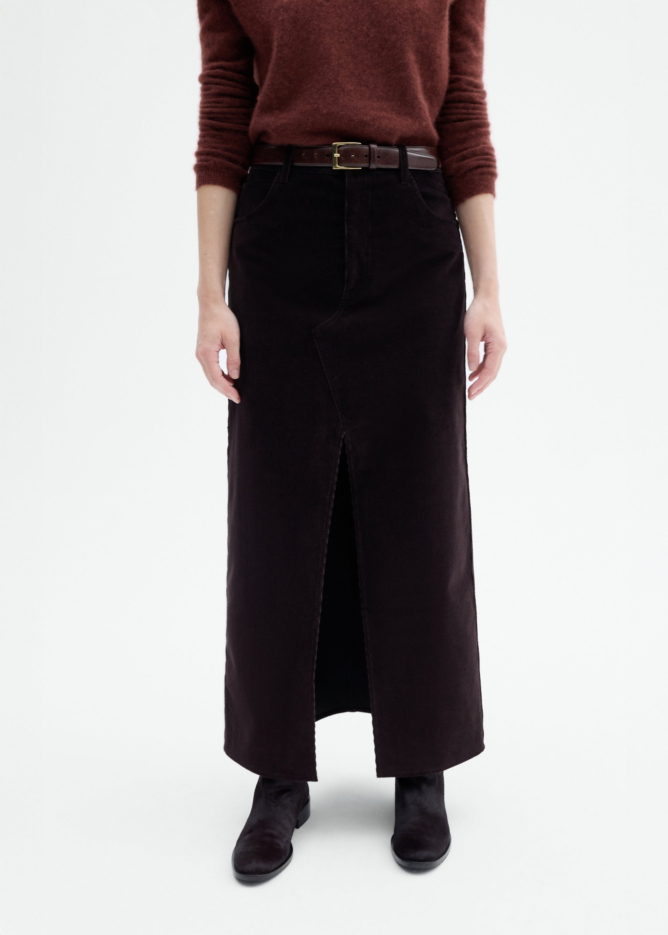 Corduroy Long Pencil Skirt - 6