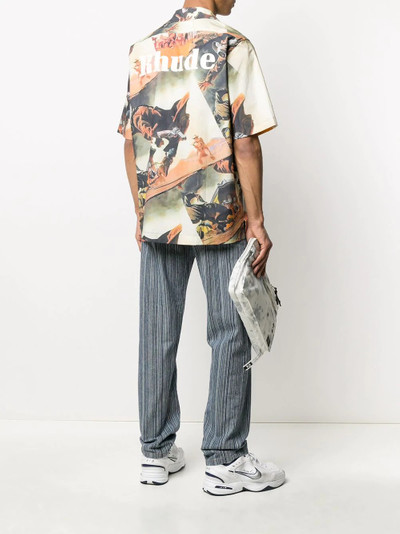 Rhude gunslinger-print Hawaiian shirt outlook