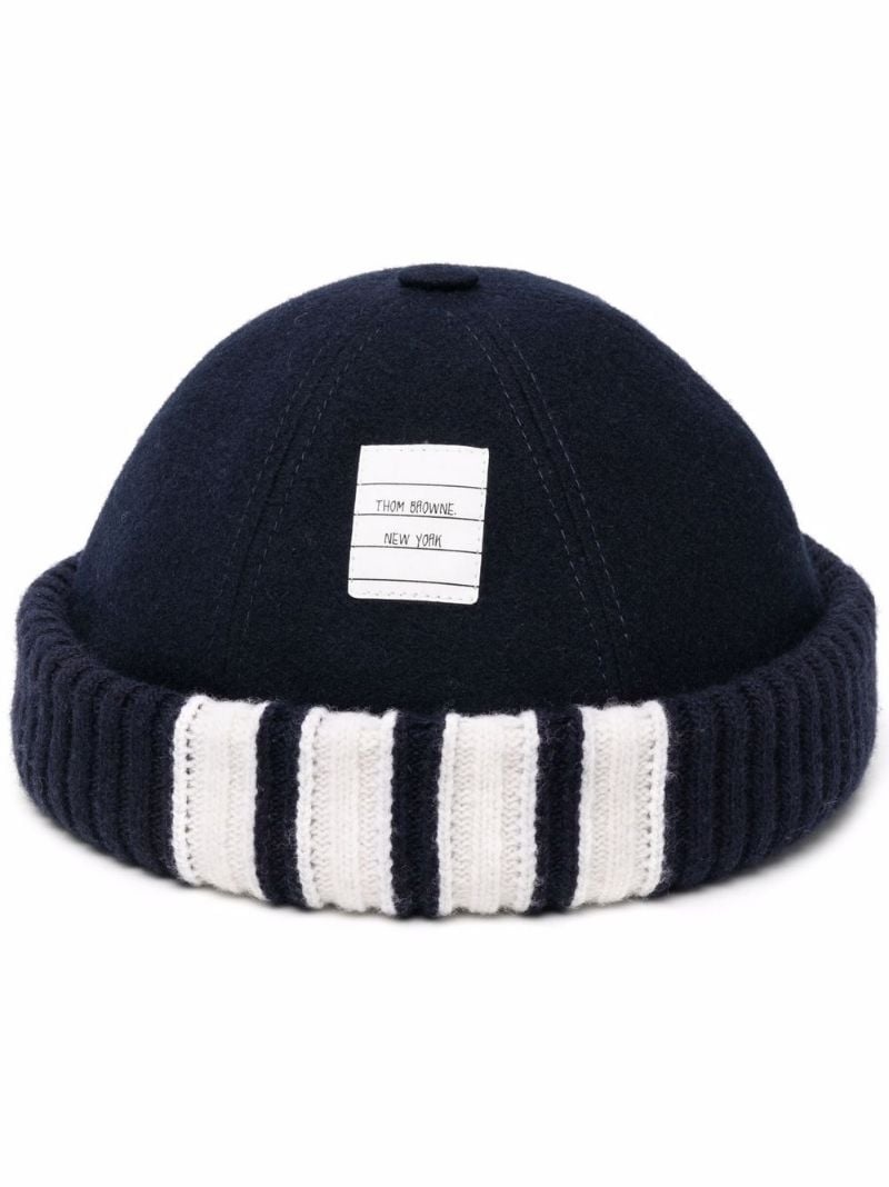 knit-brim felt beanie - 1