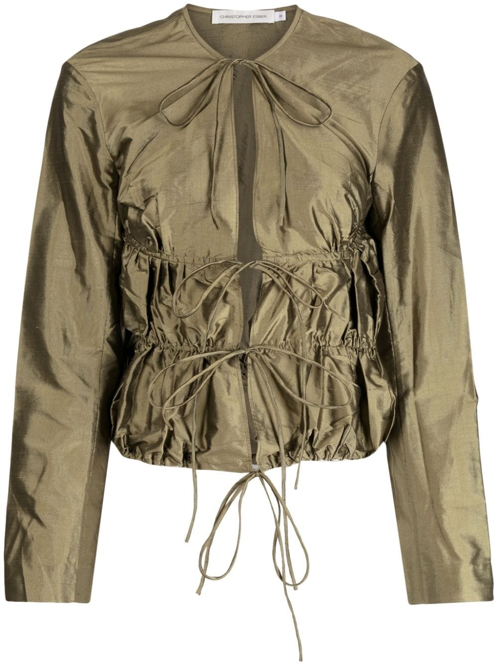 metallic-effect silk jacket - 1