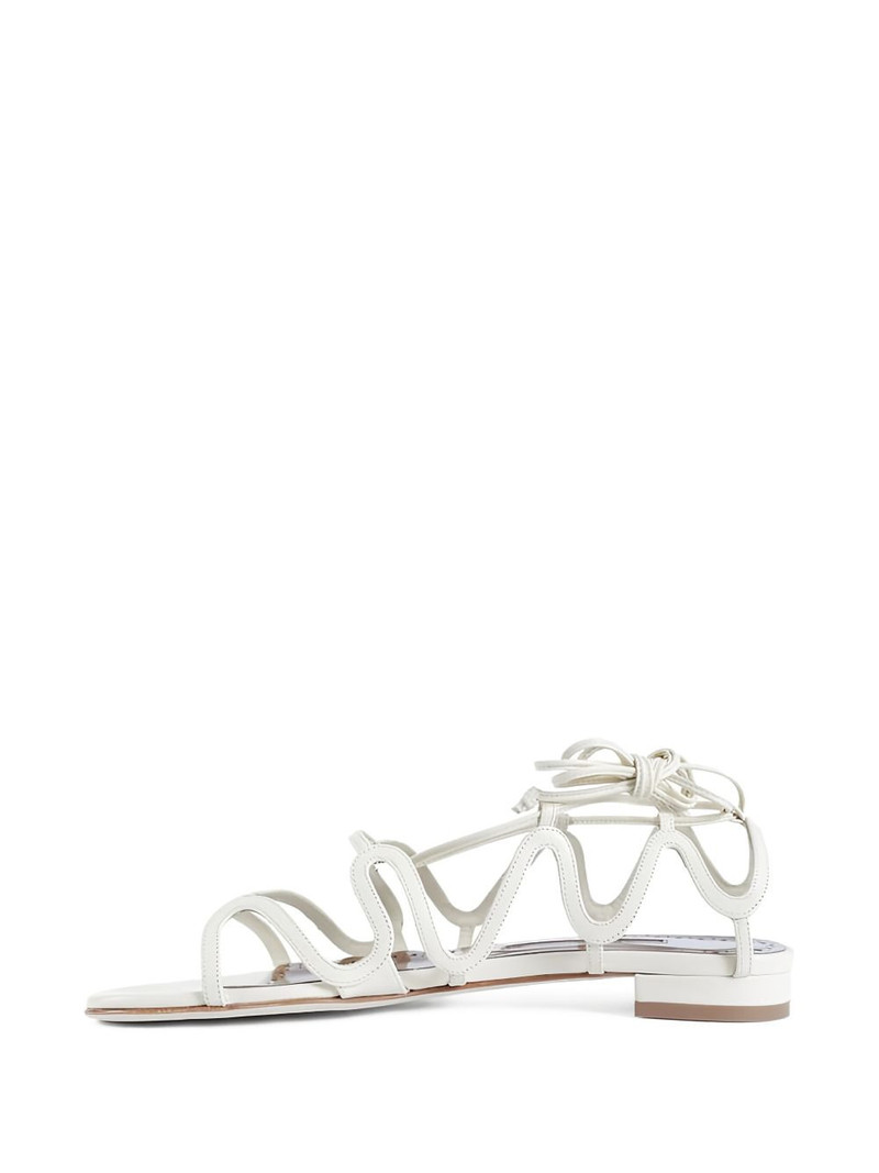 Manolo Blahnik Fawdaflat lace-up leather sandals outlook