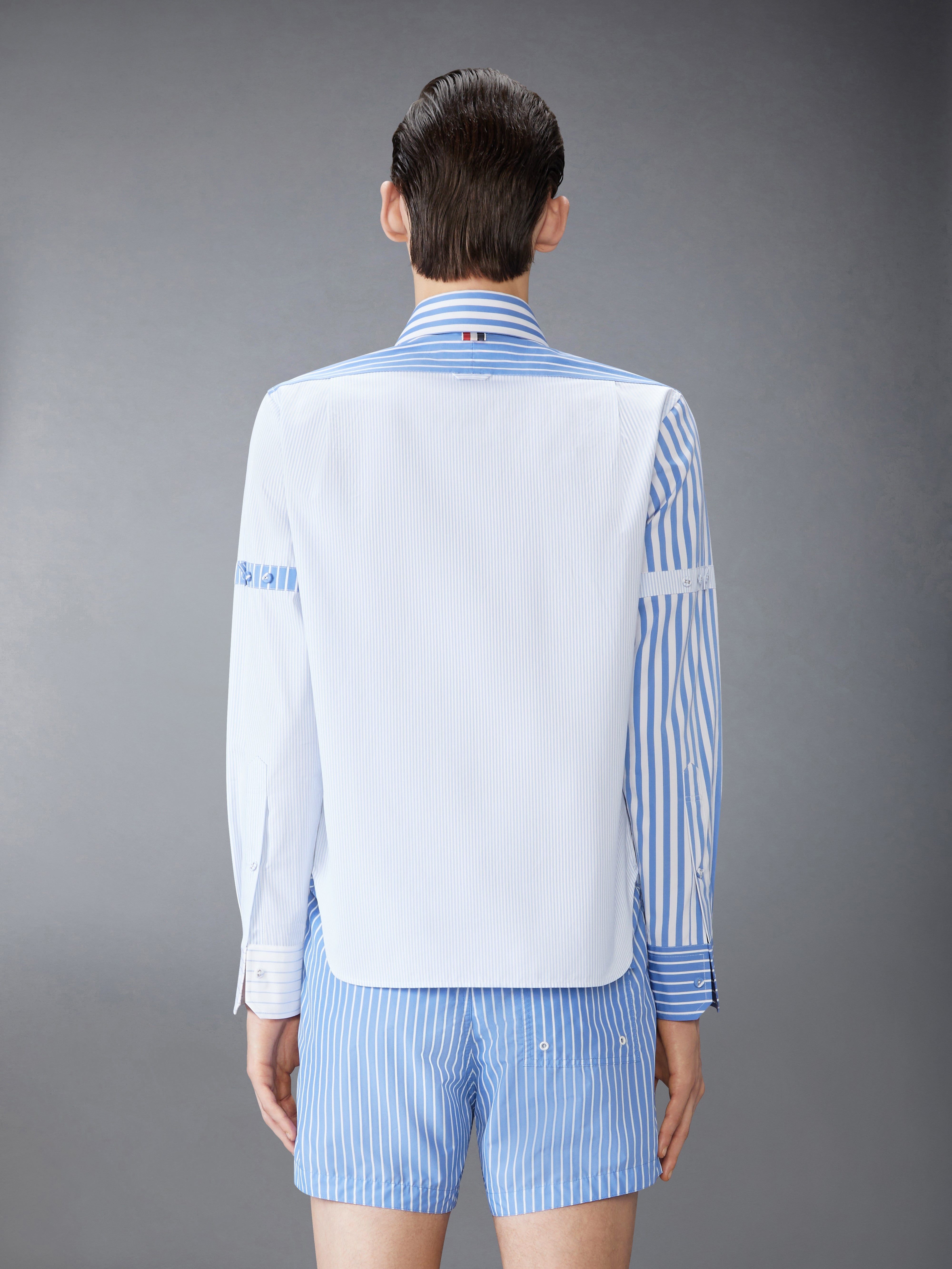 FUNMIX ARMBAND PINSTRIPE POPLIN STRAIGHT FIT SHIRT - 3