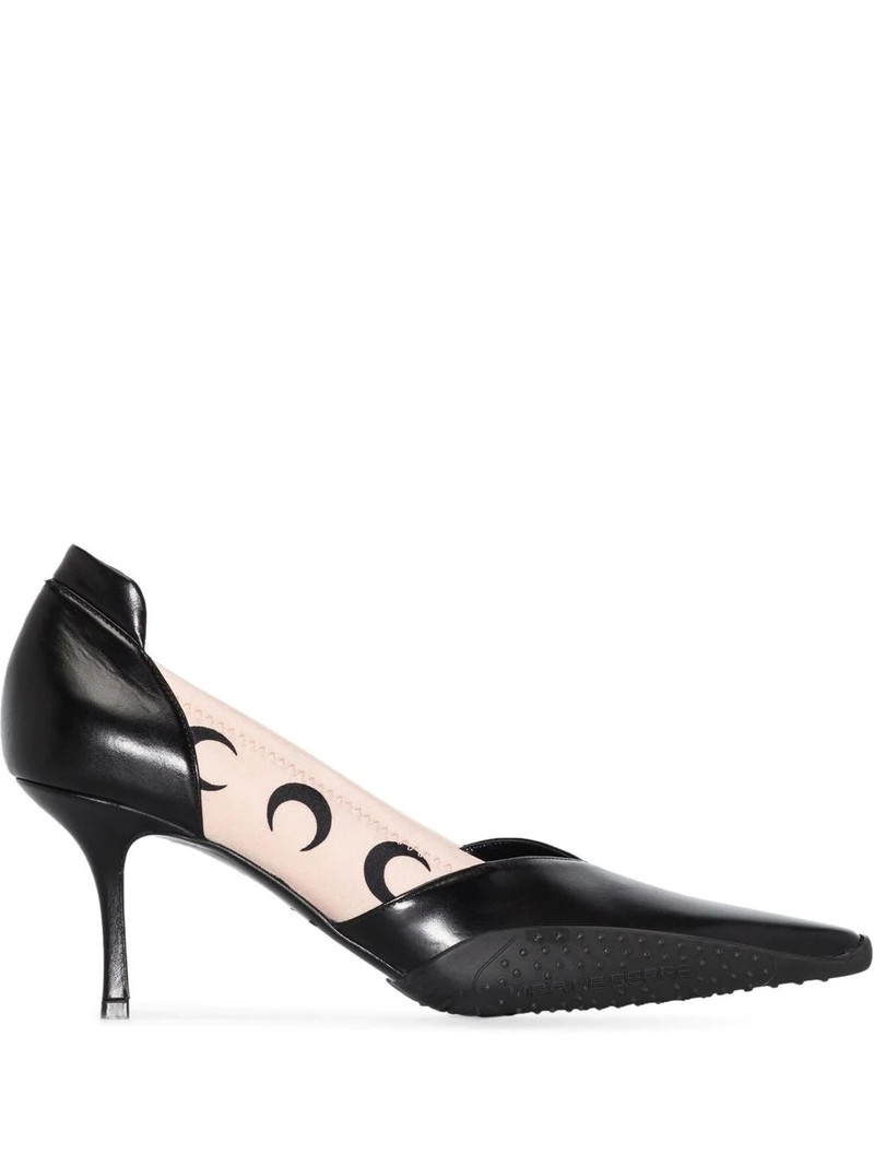 Marine Serre 80mm crescent moon-print pumps outlook