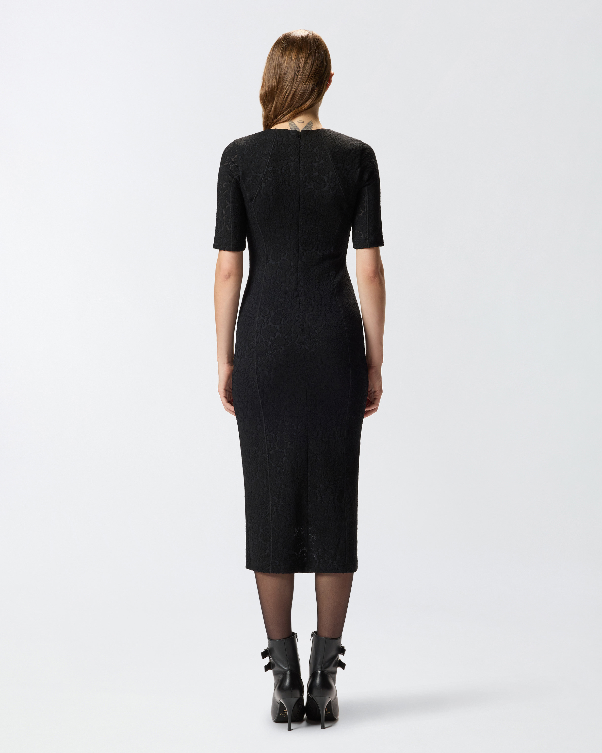 KNIT LACE MIDI DRESS - 4