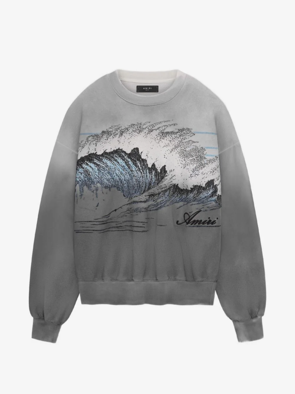 Wave-print oversized sweatshirt - 1