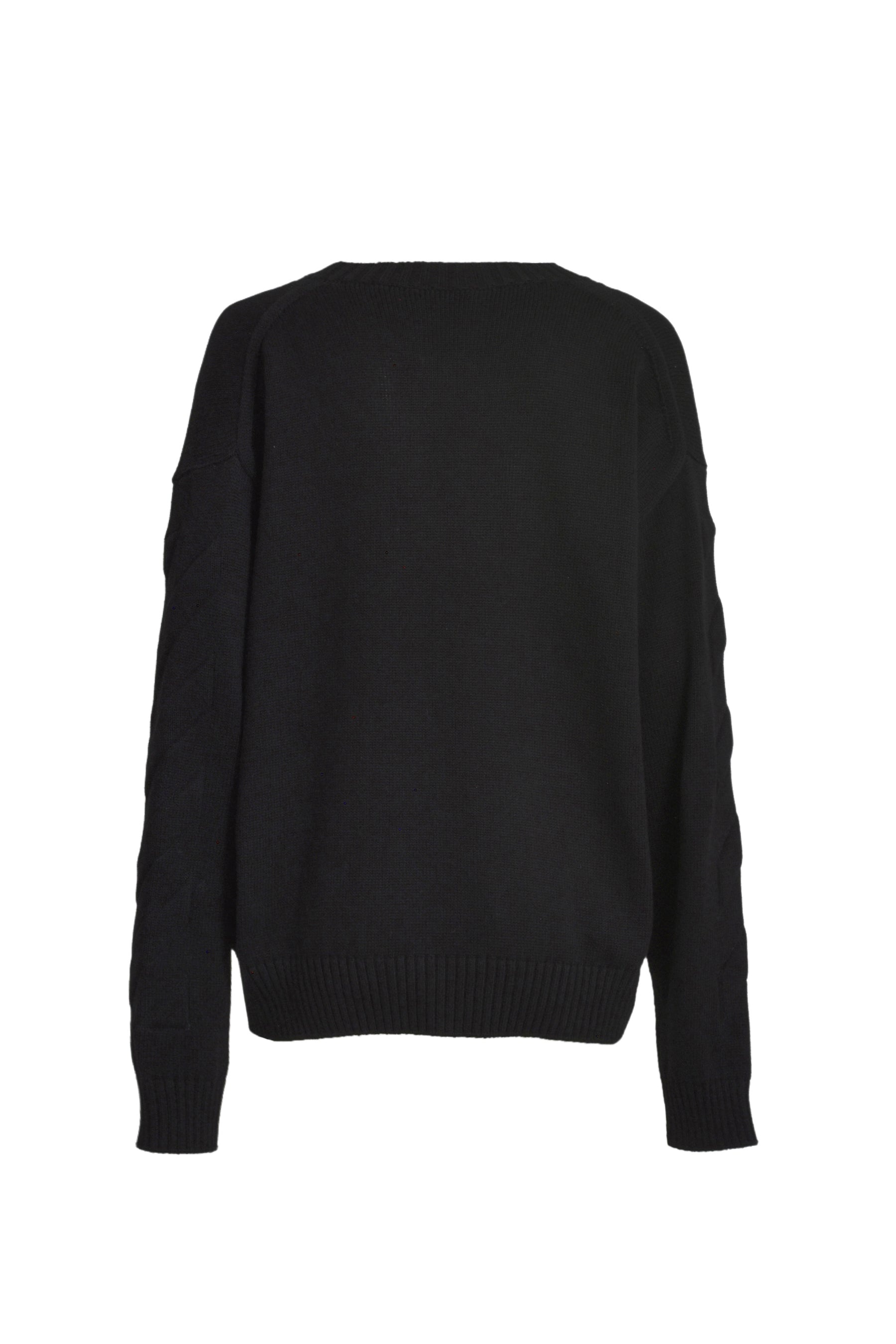 3D DIAG KNIT CREWNECK / BLK BLK - 2