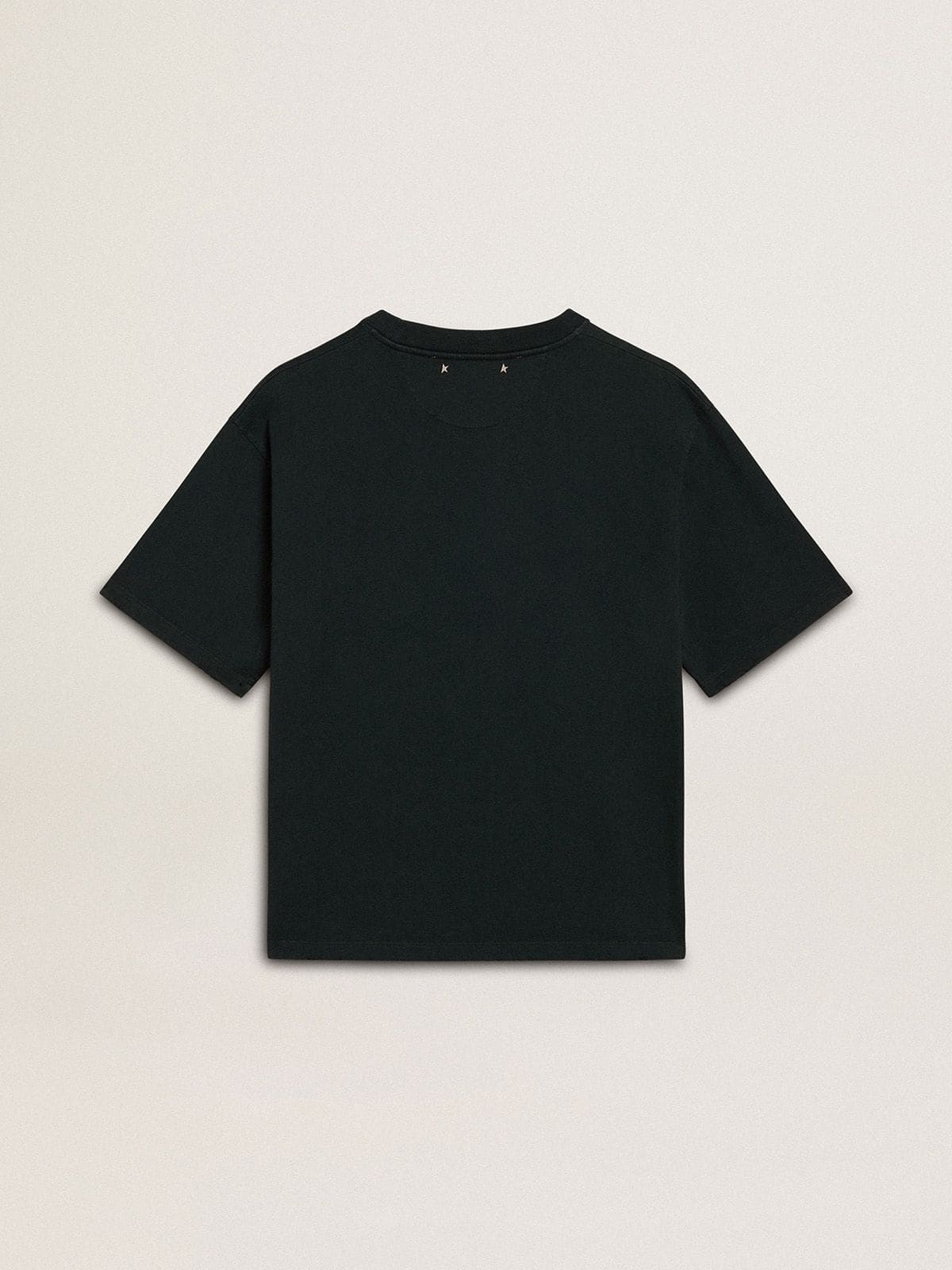Women's black T-shirt with crystals - 2