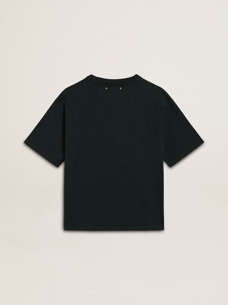 Golden Goose Women's black T-shirt with crystals outlook