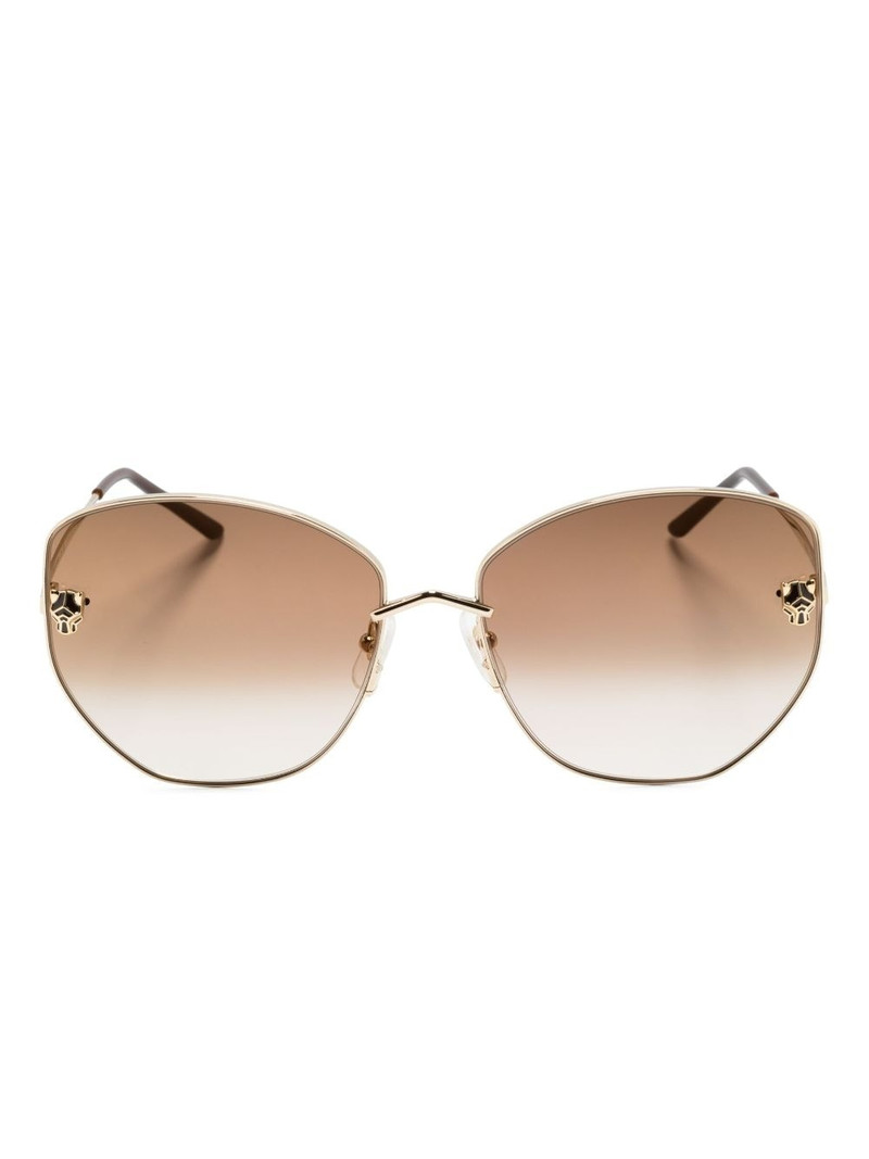 geometric-frame logo-plaque sunglasses 1