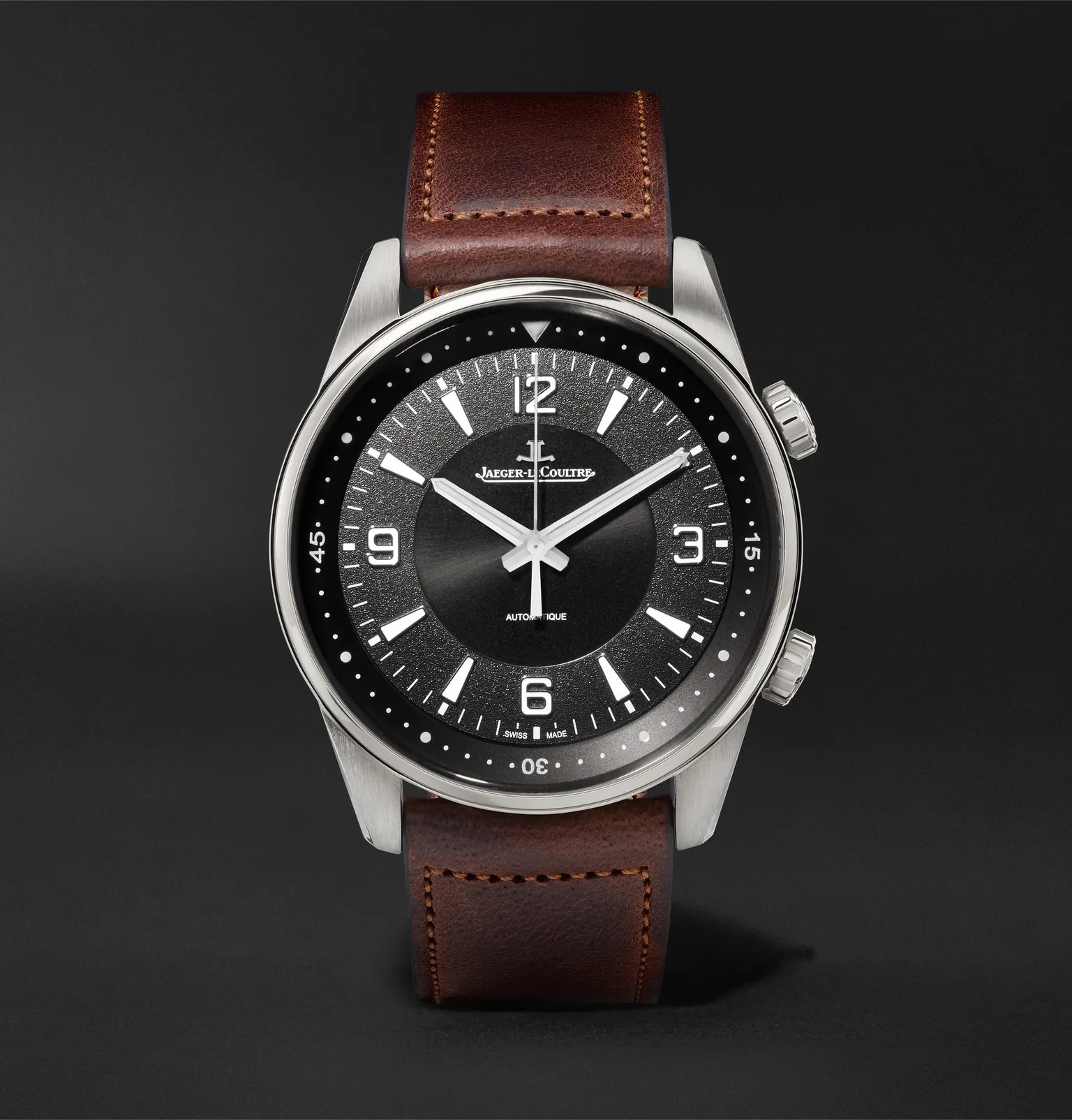 Polaris Automatic Stainless Steel and Leather Watch, Ref. No. Q9008471 - 1