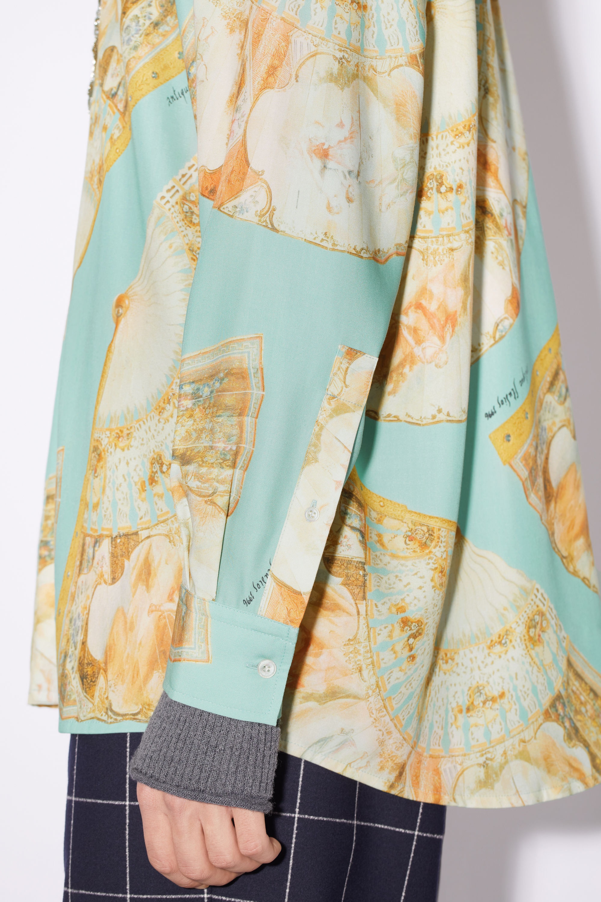 Fan print shirt - Mint green - 4