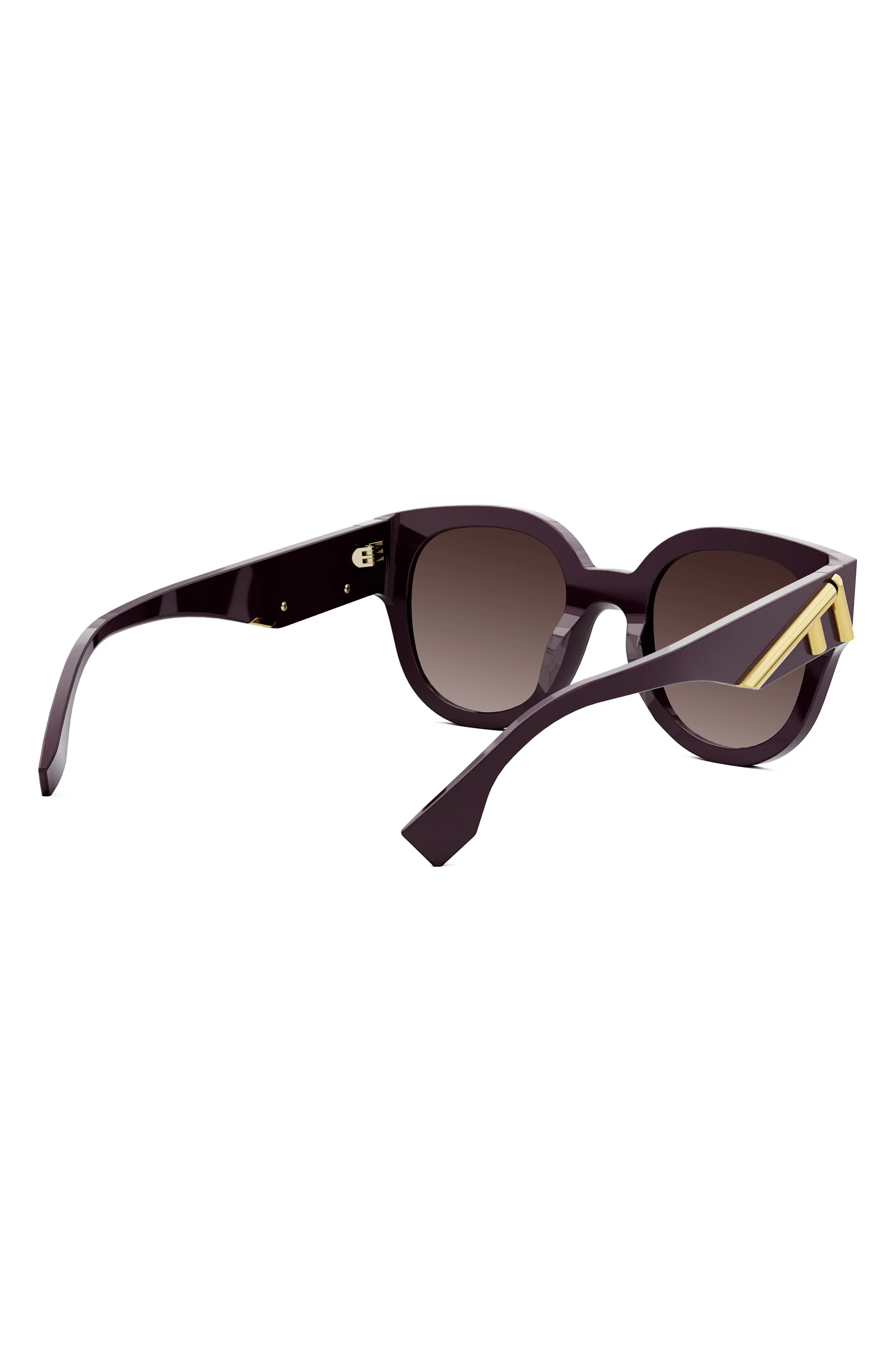 'Fendi First 63mm Gradient Oversize Round Sunglasses in Shiny Violet /Gradient Brown - 6