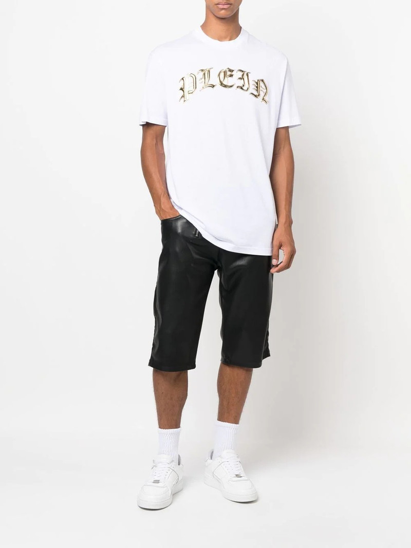 PHILIPP PLEIN logo-appliqué cotton T-shirt outlook