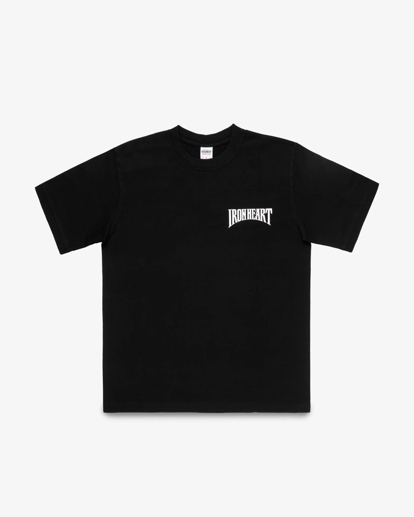 IHT-2601-BLK 7.5OZ PRINTED LOOPWHEEL CREW NECK T-SHIRT - BLACK - 1