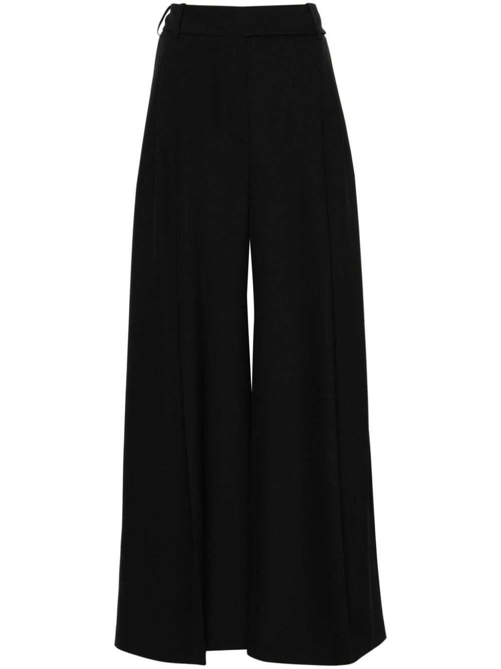 mid-rise palazzo crepe trousers - 1