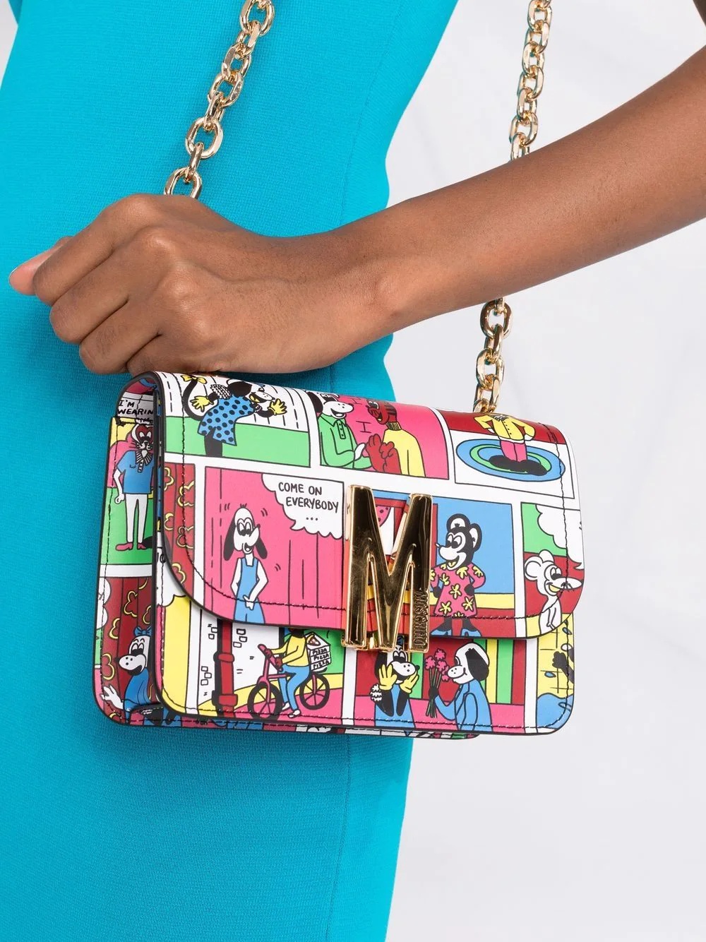 comic strip-print M-logo shoulder bag - 3