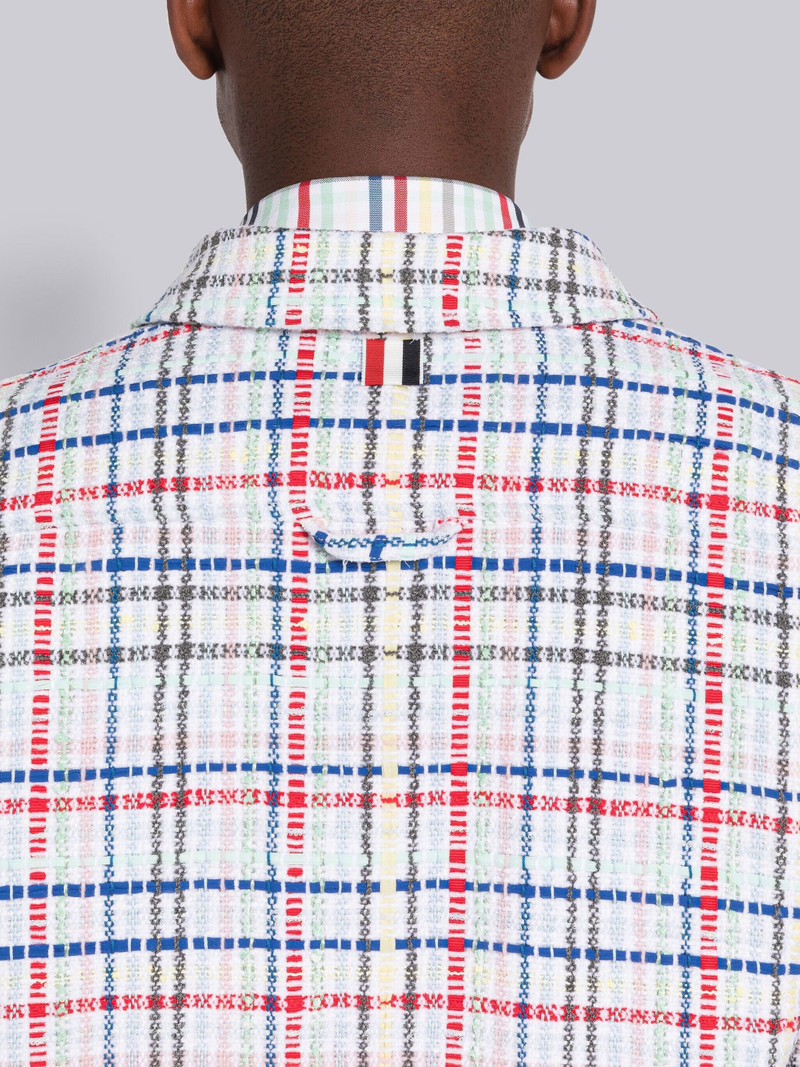 Micro Gingham Tweed Snap Front Shirt Jacket 5