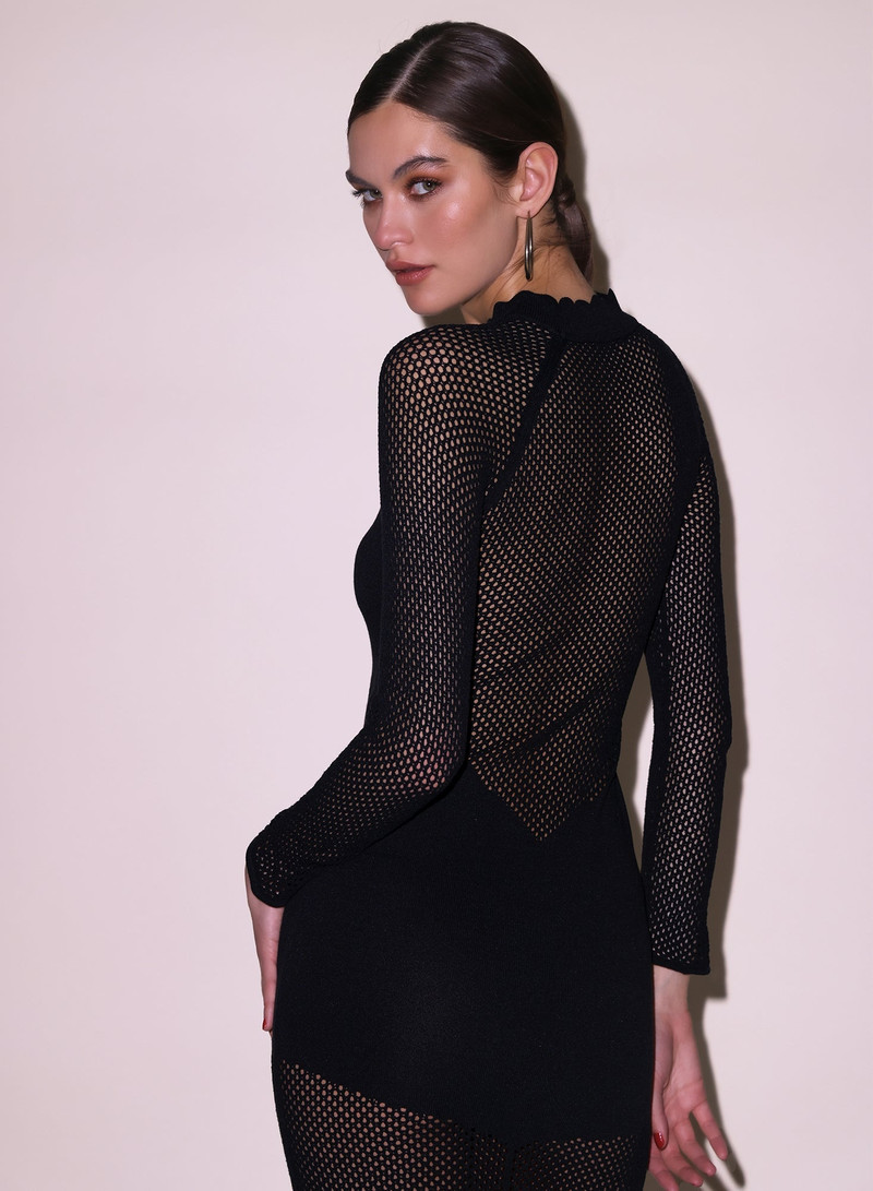 Scalloped Pointelle Knit Dress 7