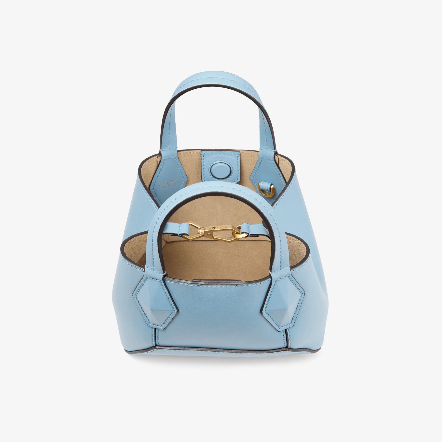 Diamond Tote XS
Dusty Blue Leather Mini Tote Bag - 5
