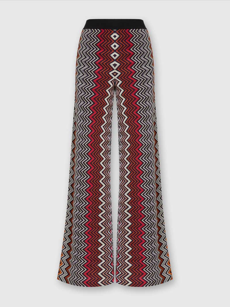 Zigzag wool and viscose trousers 1