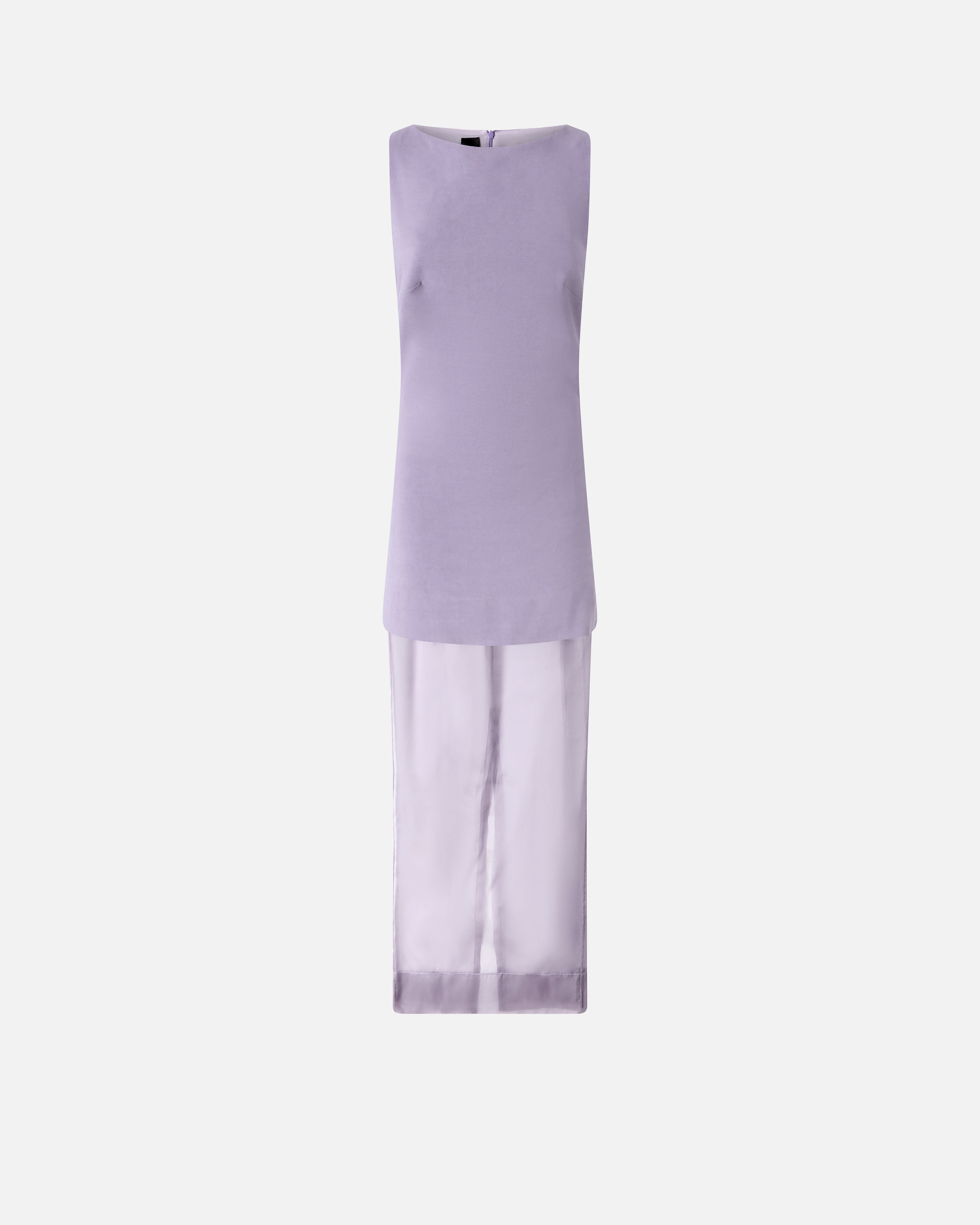 LONG FORMAL DRESS IN LINEN AND ORGANZA - 1