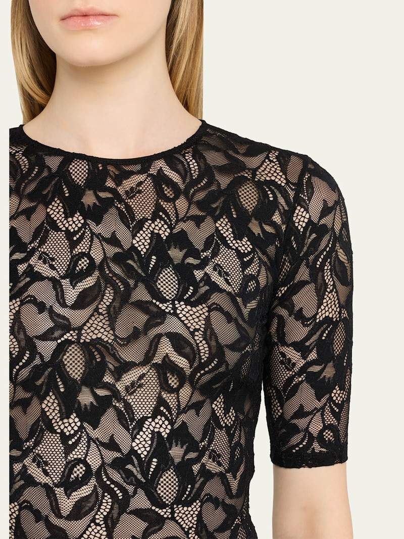 KIKI DE MONTPARNASSE Sophie Open-Back Stretch Lace Bodysuit outlook